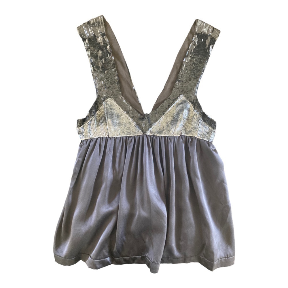 Proenza Schouler Silk Hand Beaded Sequin Tank